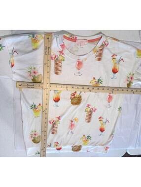 P.J. Salvage Tropical Fruity Drink Pajama Top Size Medium